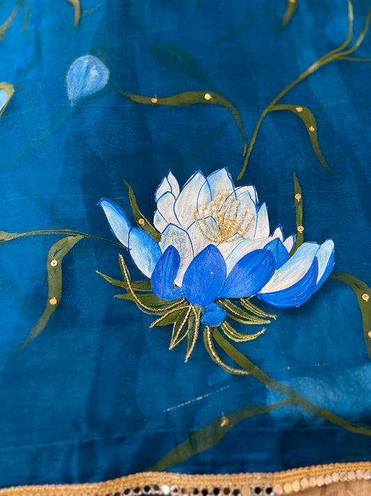 Bramha Kamal Pichwai Saree