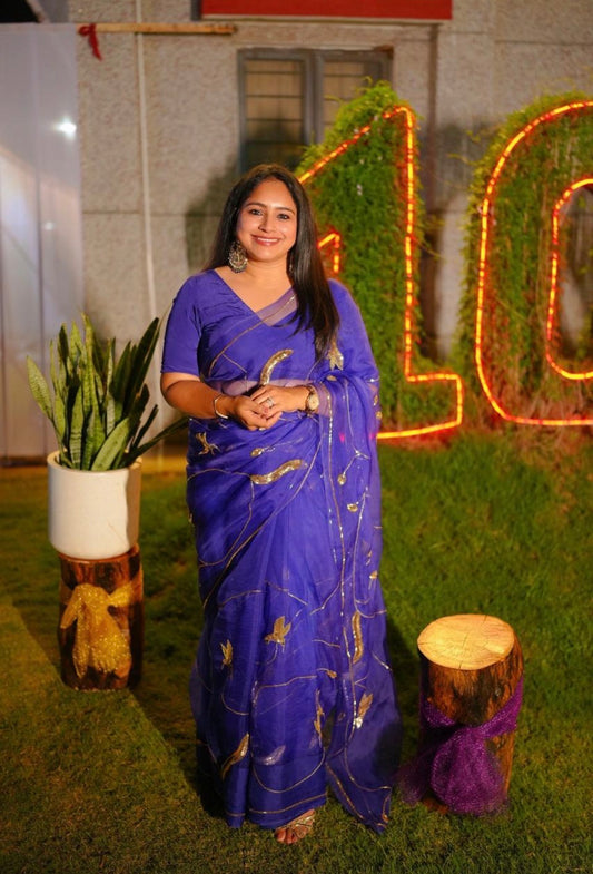 Hummingbird Saree In Blue
