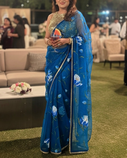 Bramha Kamal Pichwai Saree