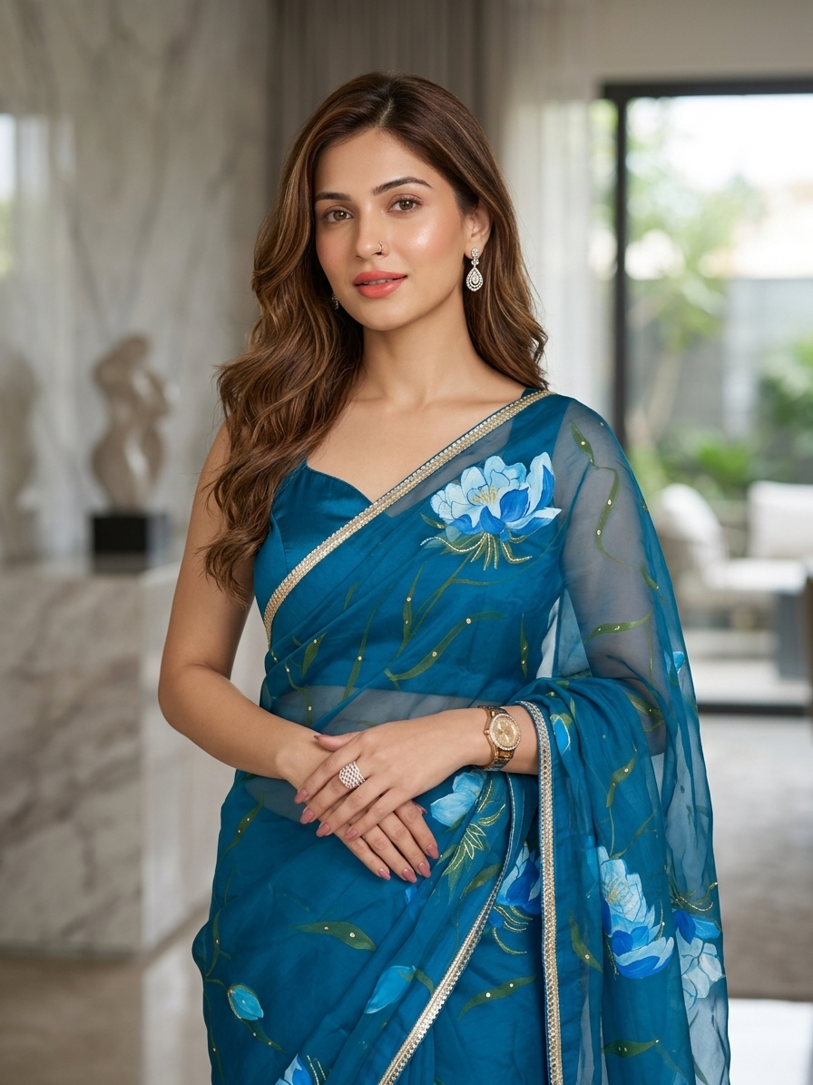 Bramha Kamal Pichwai Saree