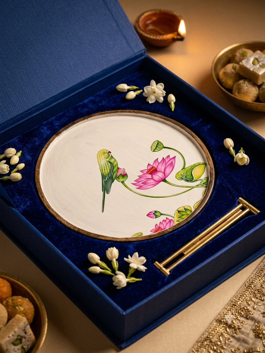 Handpainted Miniature Art Wooden Plate 1
