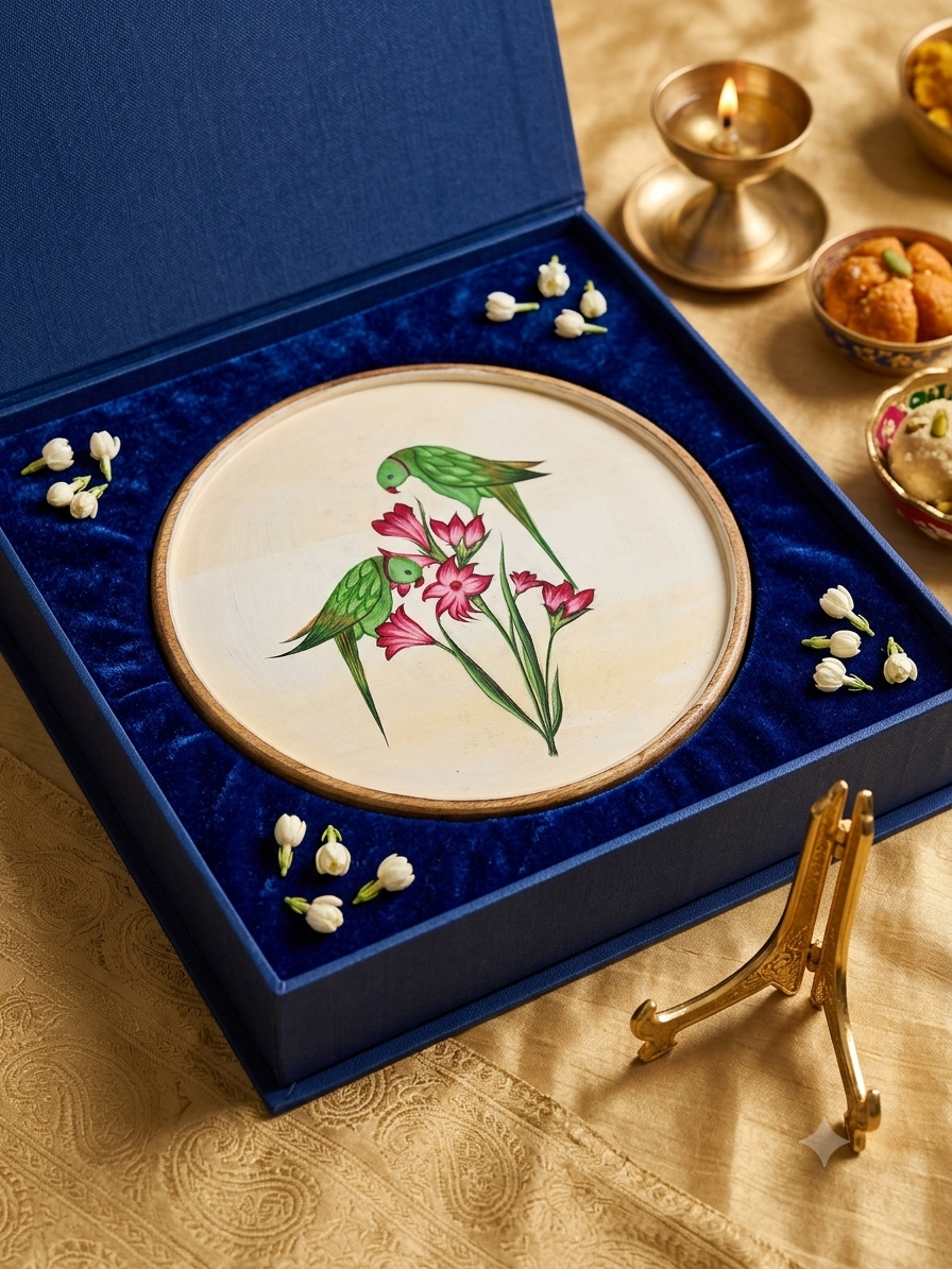 Handpainted Miniature Art Wooden Plate 2