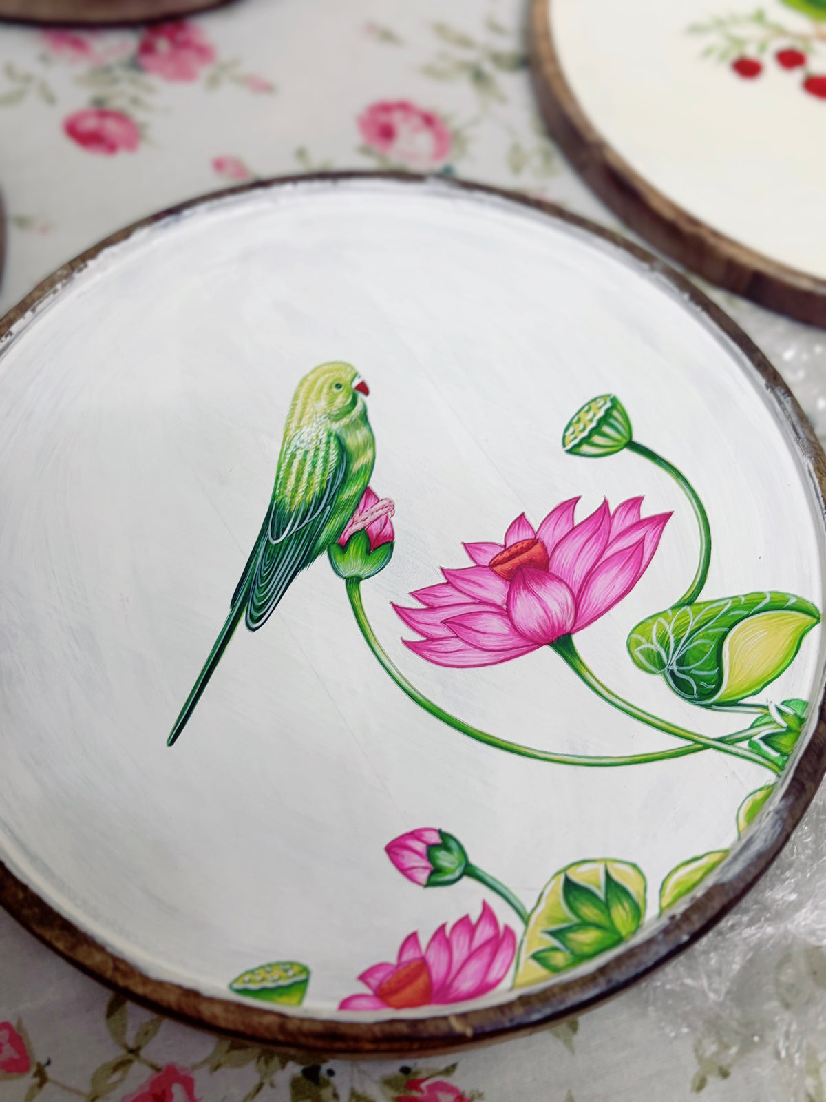 Handpainted Miniature Art Wooden Plate 1