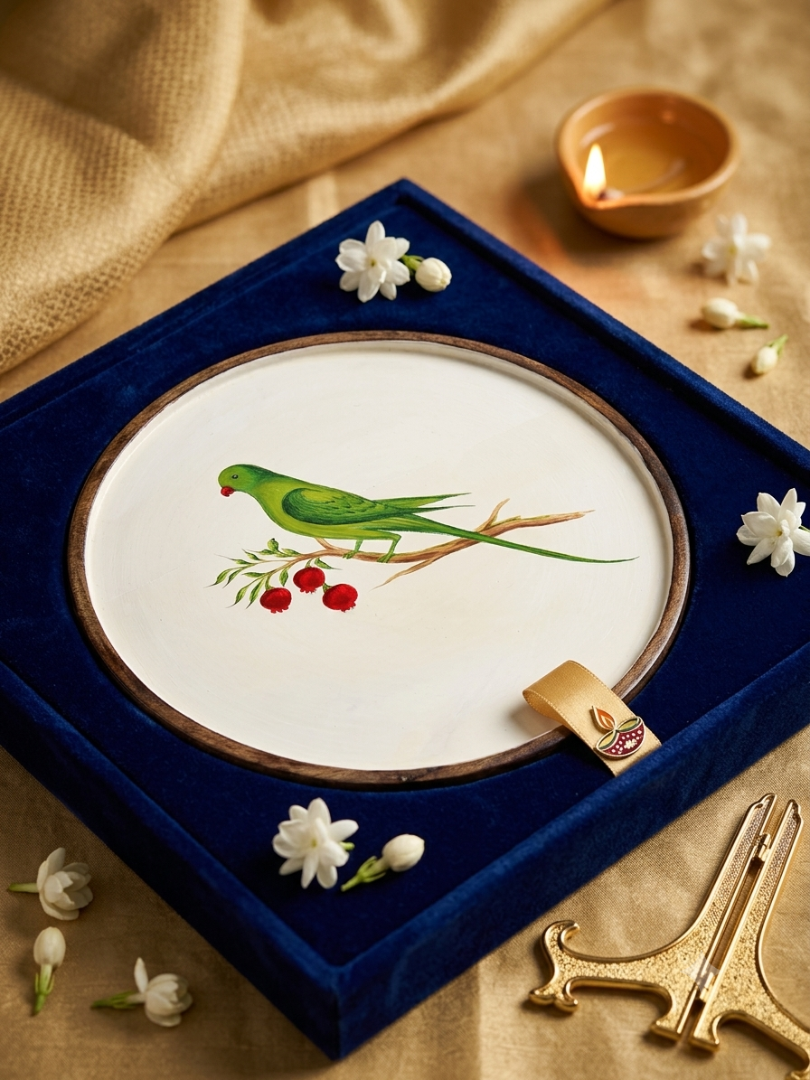 Handpainted Miniature Art Wooden Plate 3