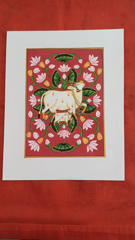 Cow Pichwai Handmade Painting Home Wall Decor