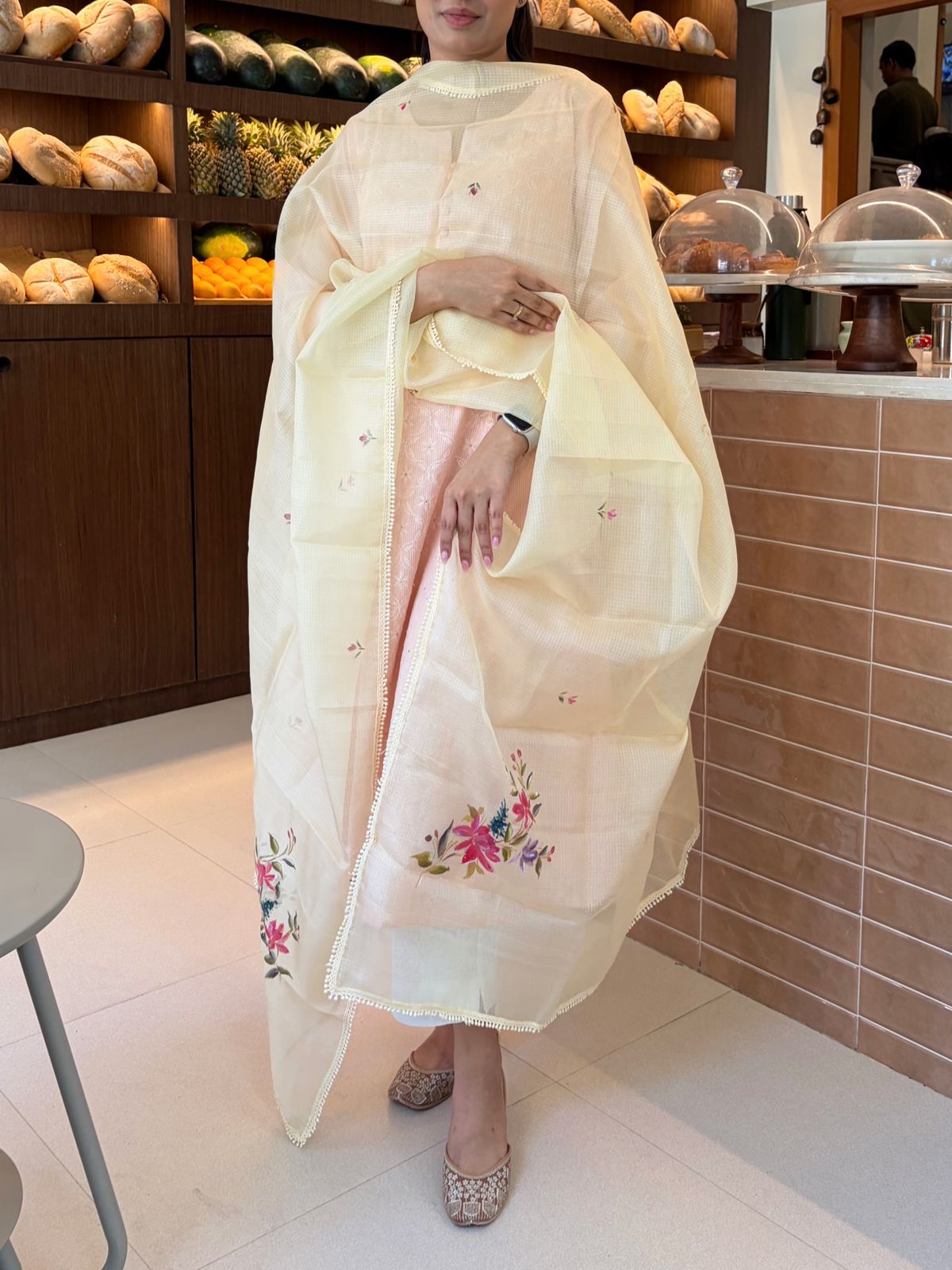 Alvira Handpainted Pure Kota Silk Dupatta