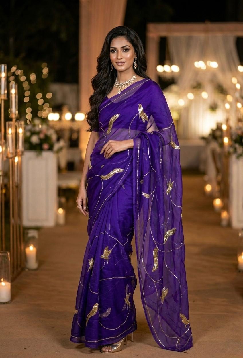 Hummingbird Saree In Blue
