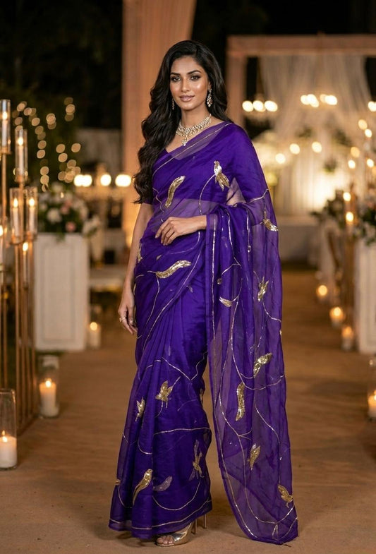 Hummingbird Saree In Blue